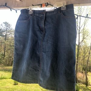 Knee length dark jean skirt size:L